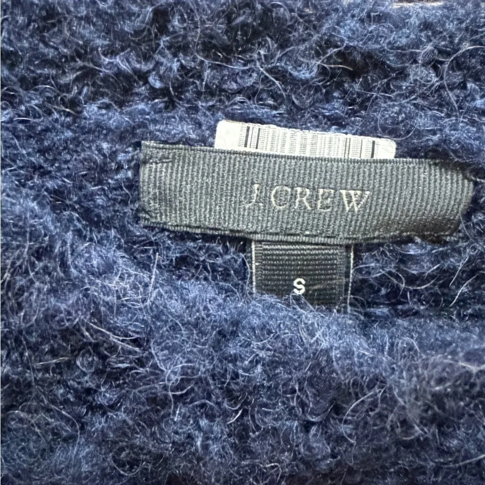 J. Crew Dark Blue Navy Crew Neck Wool Alpaca Blend Sweater Size Small